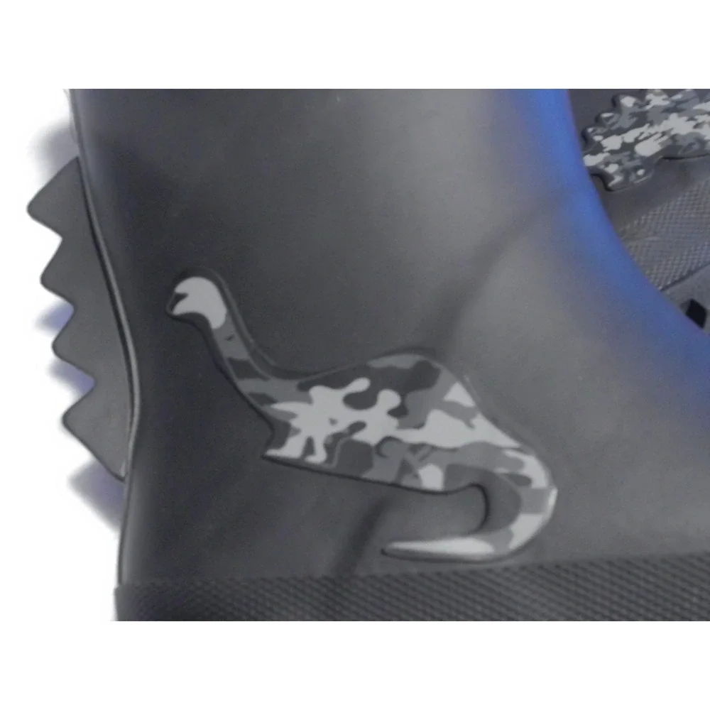 London Fog Boys Black Dinosaur Rain Boots Camo Print Waterproof Spikes Size‎ 4